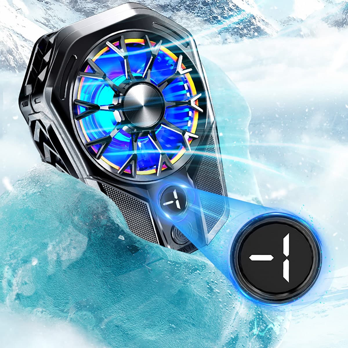 Quạt tản nhiệt điện thoại sò lạnh L09 màn hình hiển thị nhiệt độ led RGB 2023 - 5