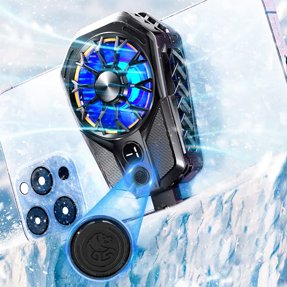 Quạt tản nhiệt điện thoại sò lạnh L09 màn hình hiển thị nhiệt độ led RGB 2023 - 3