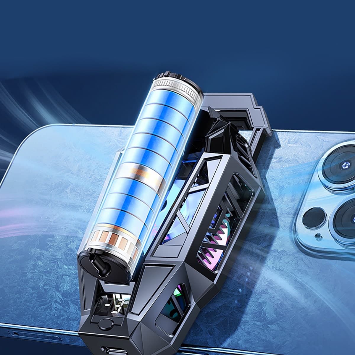 Quạt tản nhiệt điện thoại sò lạnh chạy Pin X19 pin sạc 2000mAh màn hình hiển thị nhiệt độ - 6