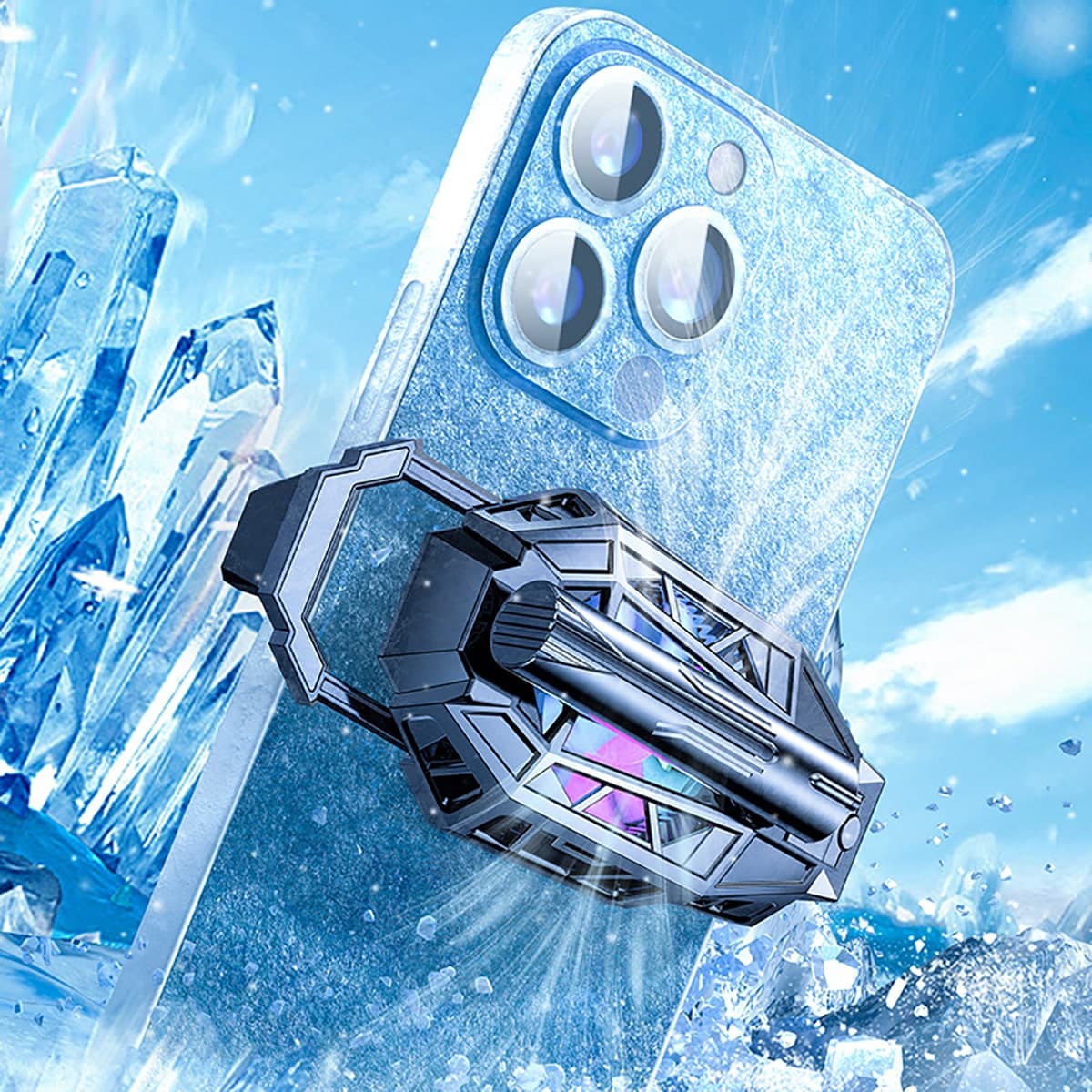 Quạt tản nhiệt điện thoại sò lạnh chạy Pin X19 pin sạc 2000mAh màn hình hiển thị nhiệt độ - 5