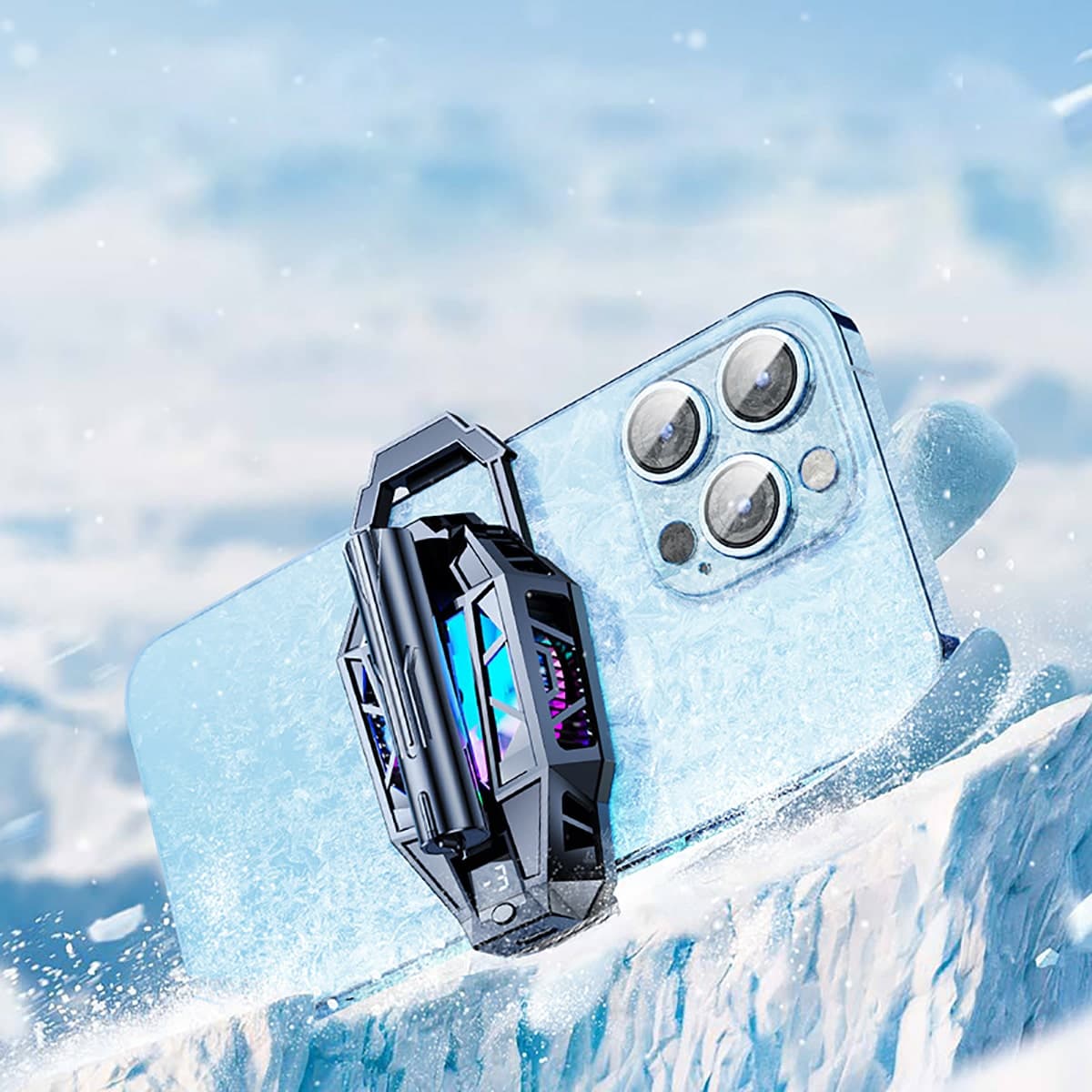 Quạt tản nhiệt điện thoại sò lạnh chạy Pin X19 pin sạc 2000mAh màn hình hiển thị nhiệt độ - 4