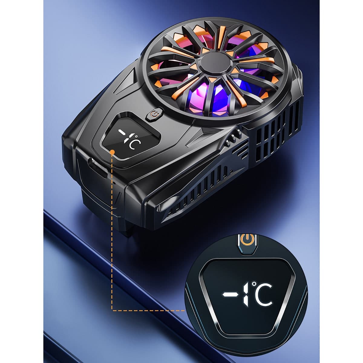 Quạt tản nhiệt điện thoại sò lạnh chạy Pin SL02 pin sạc màn hình hiển thị nhiệt độ - 4