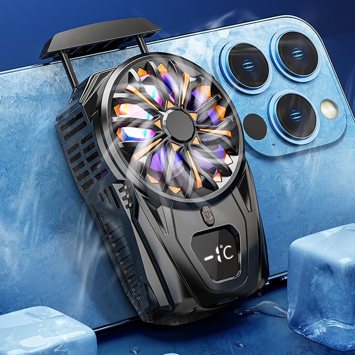 Quạt tản nhiệt điện thoại sò lạnh chạy Pin SL02 pin sạc màn hình hiển thị nhiệt độ