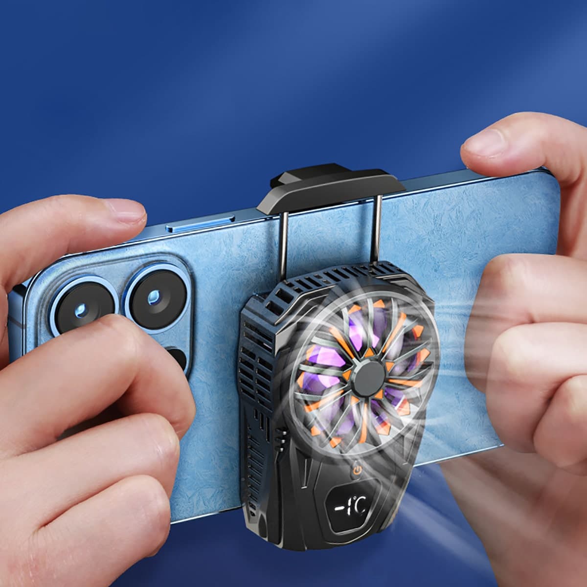 Quạt tản nhiệt điện thoại sò lạnh chạy Pin SL02 pin sạc màn hình hiển thị nhiệt độ - 3