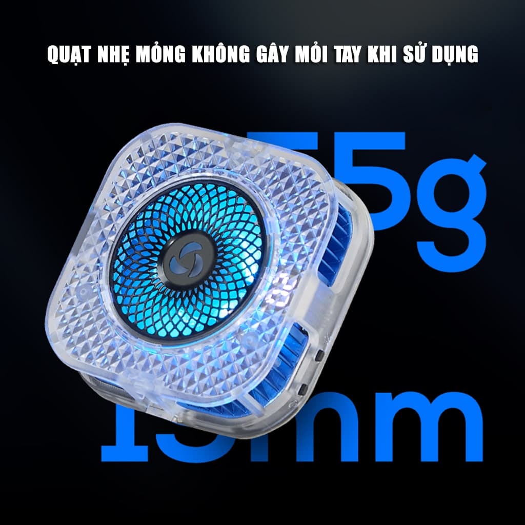Quạt tản nhiệt điện thoại sò lạnh từ tính S6 tích hợp AI thông minh Led RGB Gaming có màn hình hiển thị nhiệt độ ngàm kẹp rời - 12