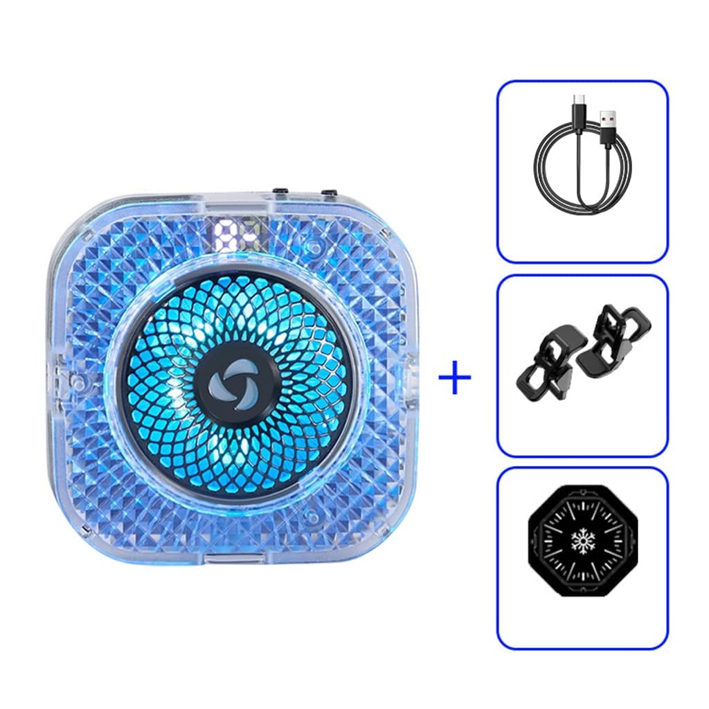 Quạt tản nhiệt điện thoại sò lạnh từ tính S6 tích hợp AI thông minh Led RGB Gaming có màn hình hiển thị nhiệt độ ngàm kẹp rời - 4