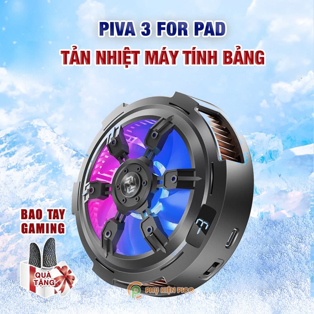 Quạt tản nhiệt máy tính bảng Ipad Piva Icearmor3 X32 tản cỡ lớn sò lạnh màn hình hiển thị nhiệt độ
