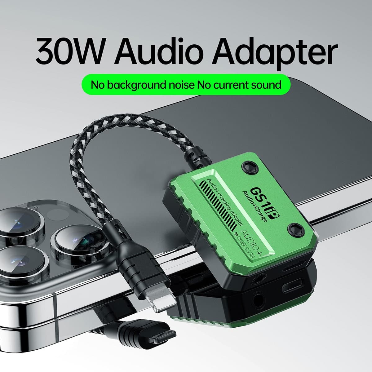 Cáp chuyển đổi ligtning sang tai nghe Plextone gs1 Pro 30W hỗ trợ iphone và ipad vừa nghe nhạc vừa sạc siêu nhanh - 6