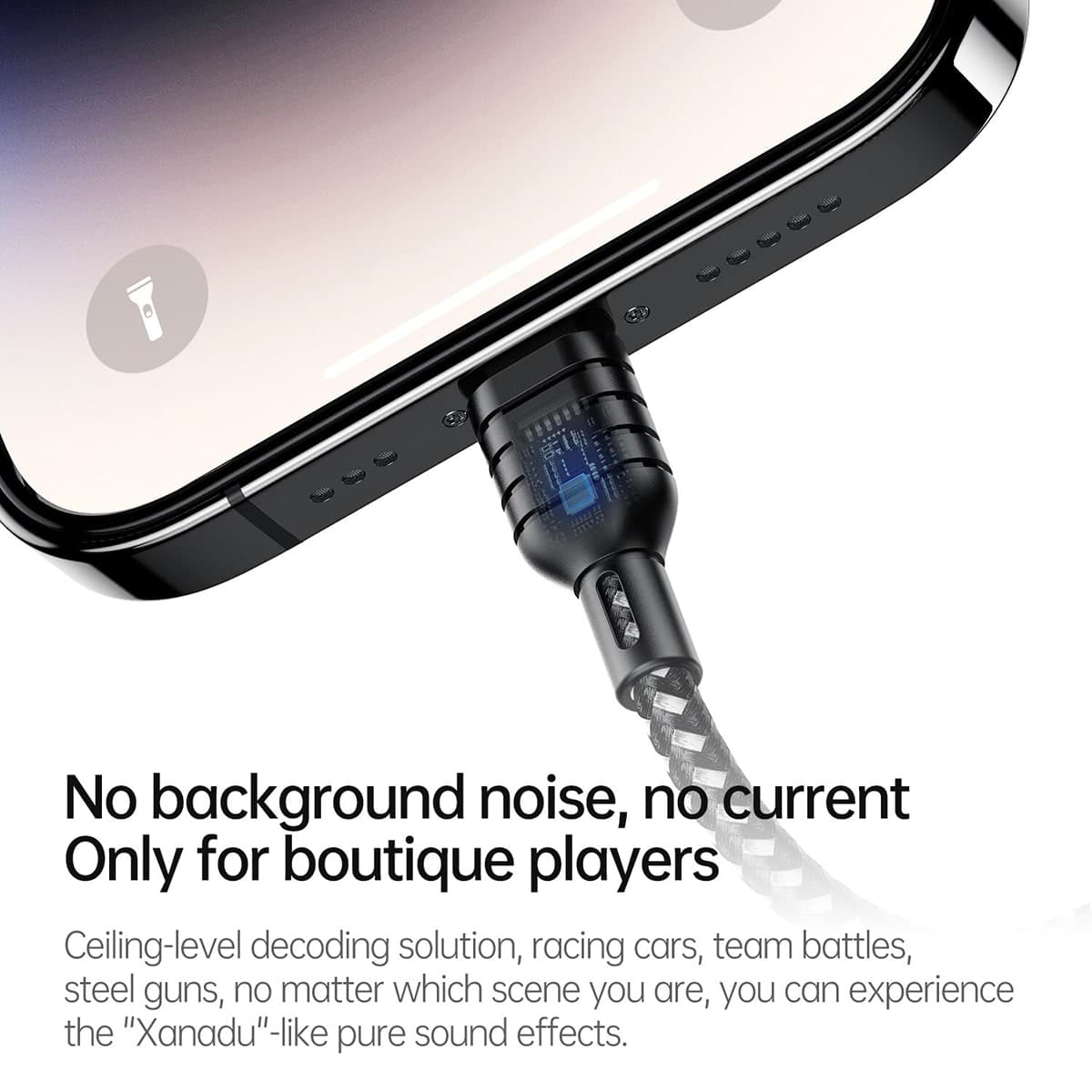 Cáp chuyển đổi ligtning sang tai nghe Plextone gs1 Pro 30W hỗ trợ iphone và ipad vừa nghe nhạc vừa sạc siêu nhanh - 5