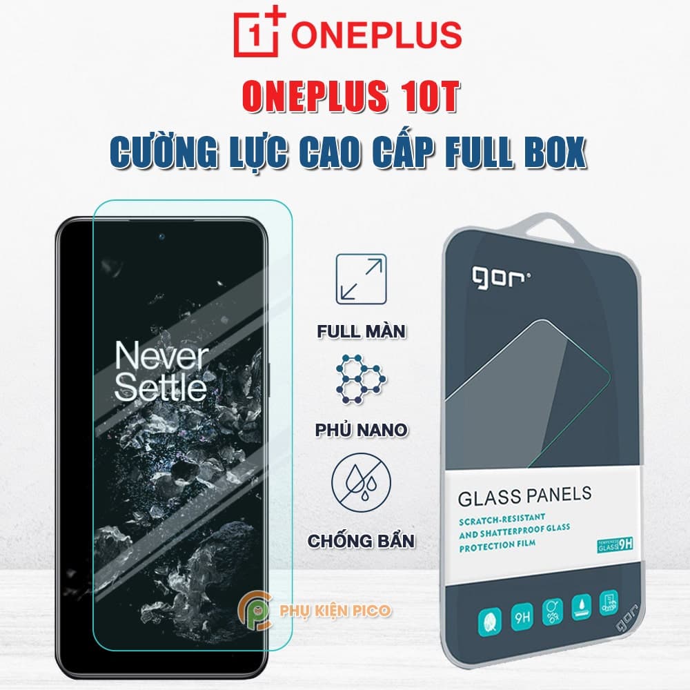 Kính cường lực Oneplus 10T full màn hình chính hãng Gor phủ nano