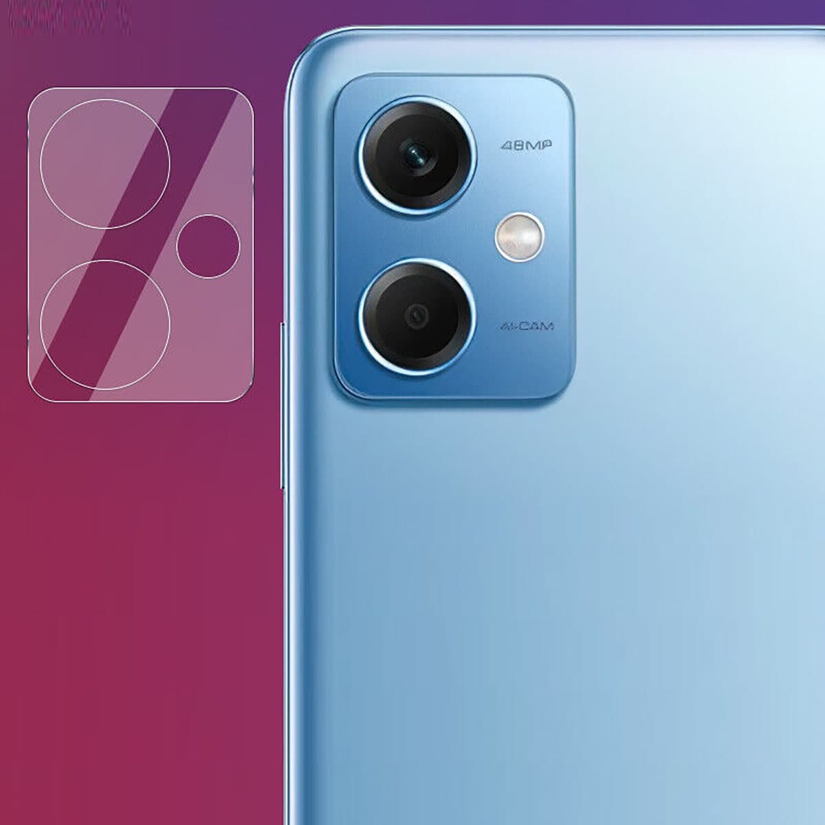 Dán camera Xiaomi Redmi Note 12 5G thấu kính nổi 3D cường lực camera trong suốt - 2