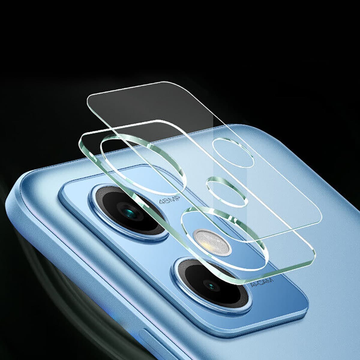 Dán camera Xiaomi Redmi Note 12 5G thấu kính nổi 3D cường lực camera trong suốt - 5