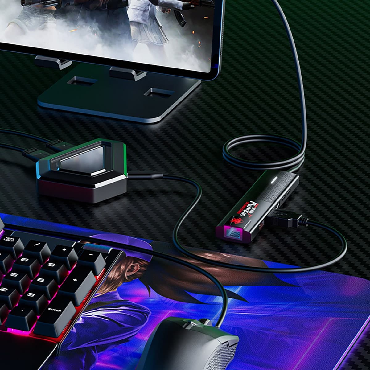 HUB Type C sang HDMI 4K Plextone 6in1 Pro sạc PD 100W Mạng Lan HUB USB 3.0 tốc độ cao HUB USB C to HDMI 2.0 - RJ45 - Type C cho Laptop hỗ trợ Macbook - 6