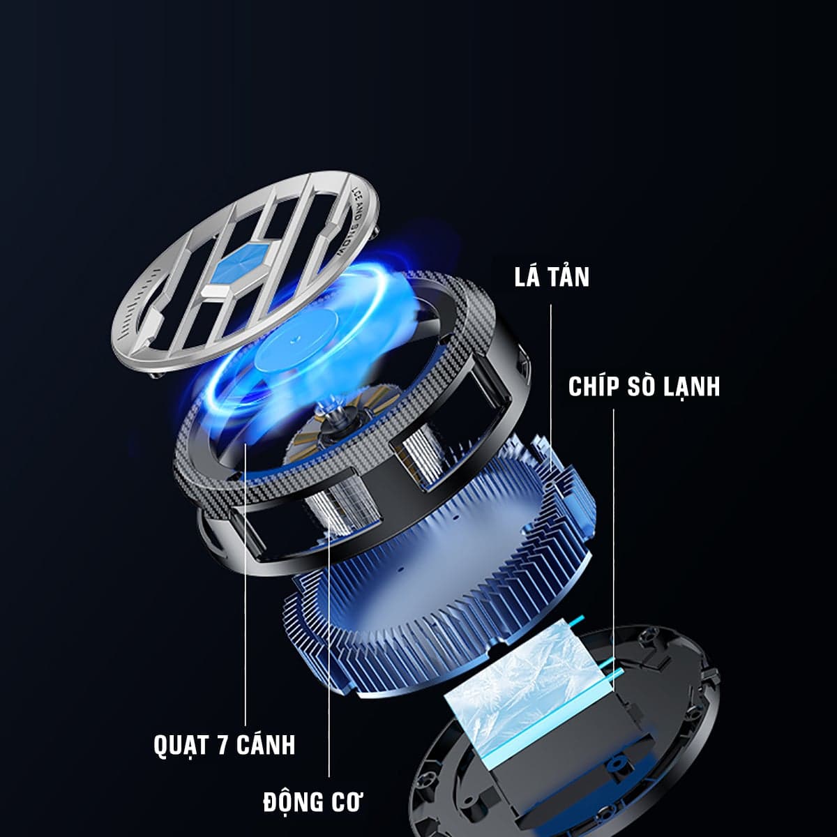 Quạt tản nhiệt máy tính bảng ipad công nghệ sò lạnh siêu tản cỡ lớn X80 - 3