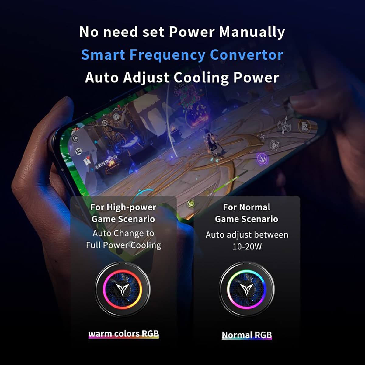 Quạt tản nhiệt điện thoại Flydigi B6X sò lạnh từ tính 20W led RGB điều chỉnh nhiệt độ thông minh - 5