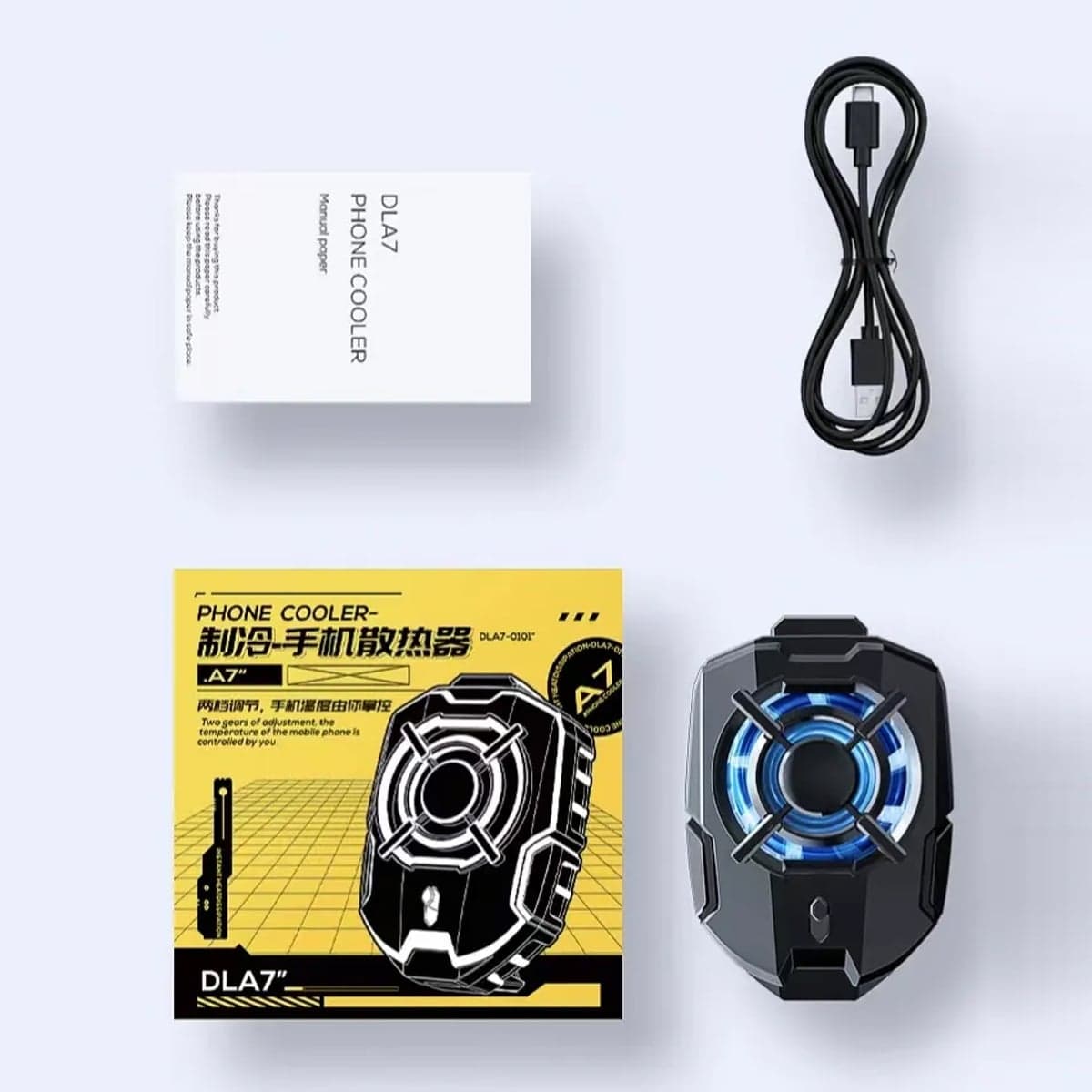 Quạt tản nhiệt điện thoại Memo DLA7 sò lạnh led RGB Gaming - 2