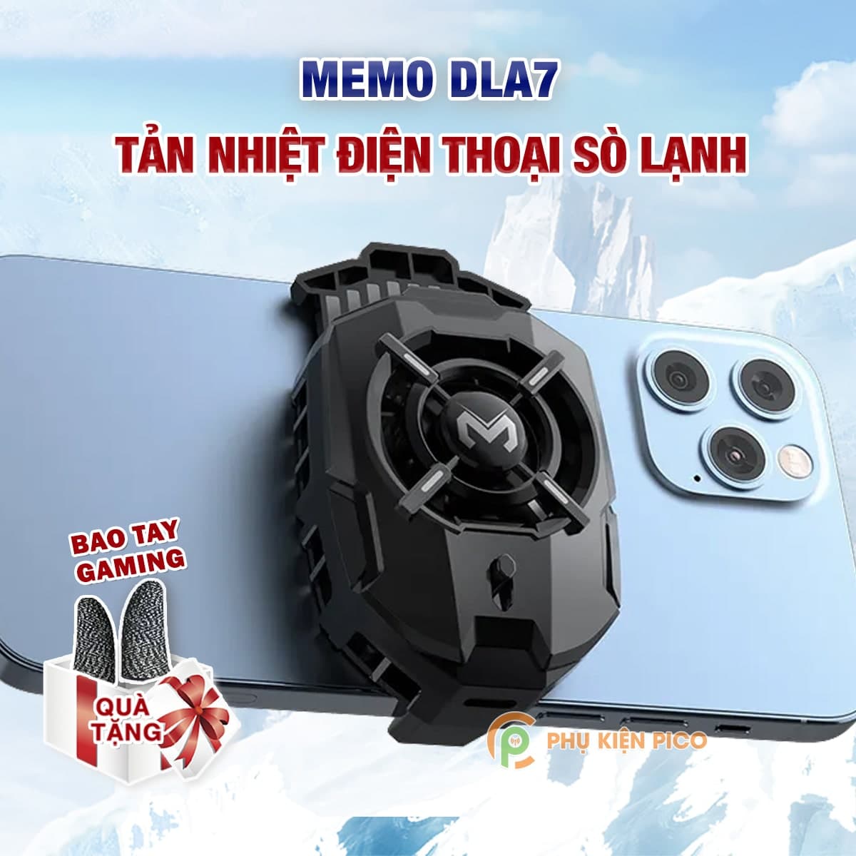 Quạt tản nhiệt điện thoại Memo DLA7 sò lạnh led RGB Gaming