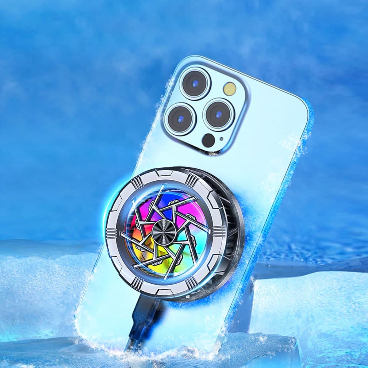 Quạt tản nhiệt điện thoại máy tính bảng Ipad AL11 sò lạnh từ tính led RGB - 8