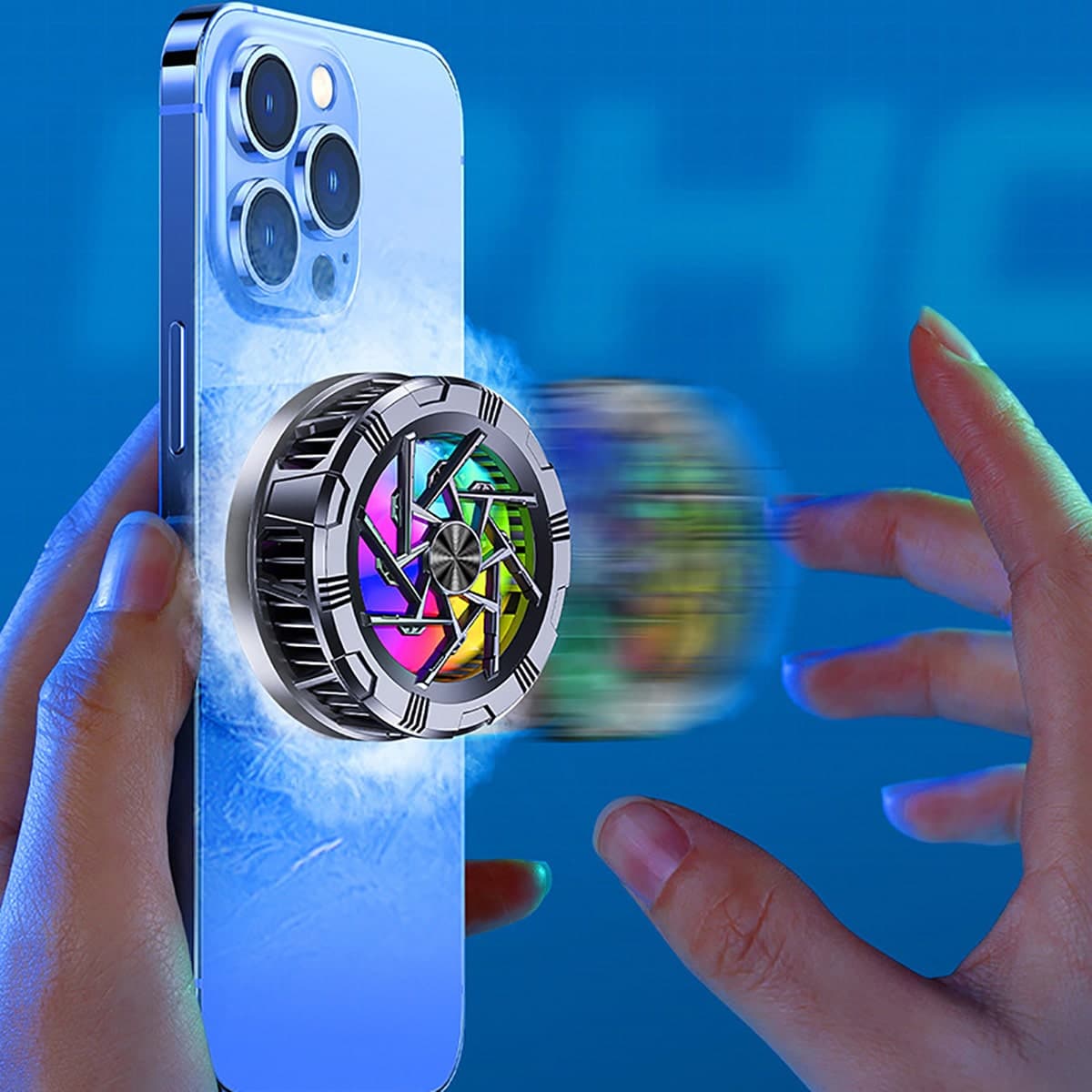 Quạt tản nhiệt điện thoại máy tính bảng Ipad AL11 sò lạnh từ tính led RGB - 5