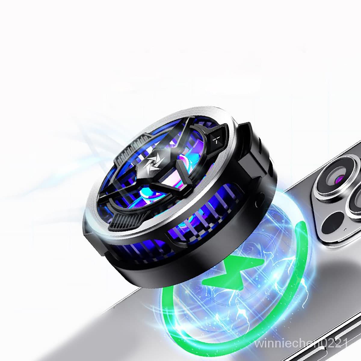 Quạt tản nhiệt điện thoại sò lạnh từ tính SL05 có sạc không dây màn hình hiển thị nhiệt độ Led RGB 2023 - 7