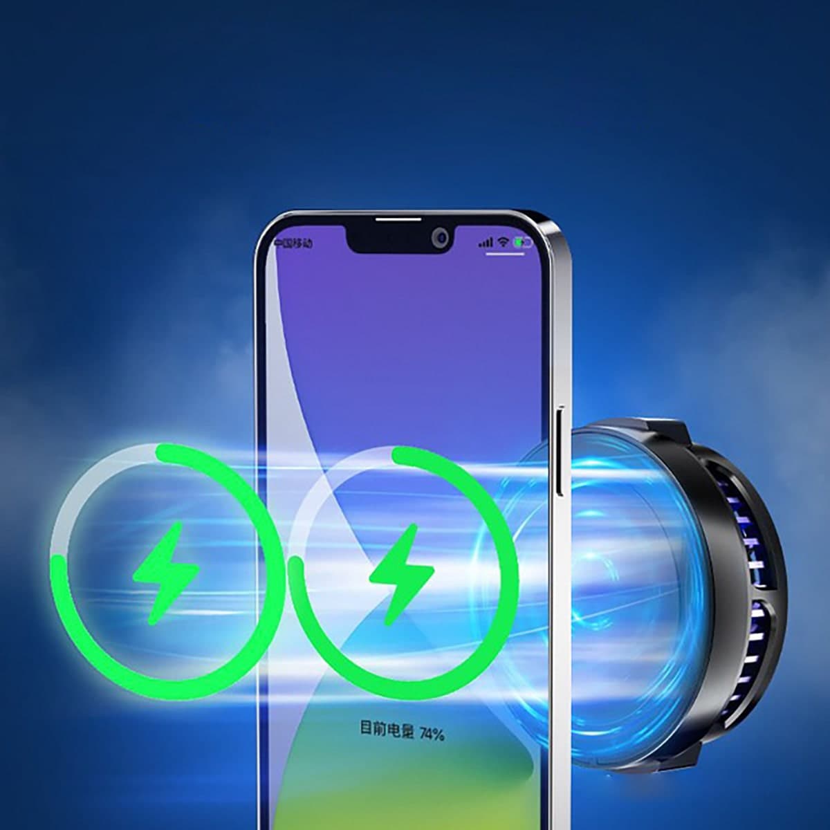 Quạt tản nhiệt điện thoại sò lạnh từ tính SL05 có sạc không dây màn hình hiển thị nhiệt độ Led RGB 2023 - 6