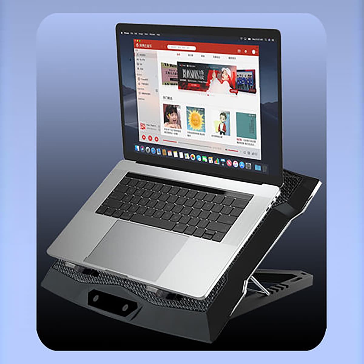 Quạt tản nhiệt Laptop Gaming Pro 8 quạt - Đế tản nhiệt Macbook Surface book Notebook Cooler Z8 led RGB - 7