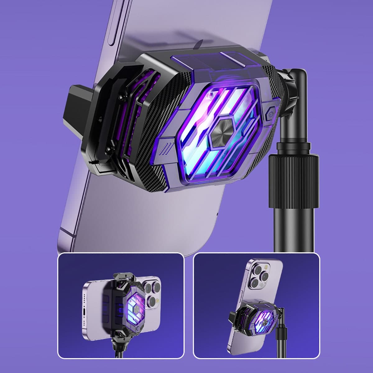 Sò lạnh tản nhiệt điện thoại Ipad X65 quạt công suất 24W 3 chế độ làm lạnh led RGB hỗ trợ Livestream - 7