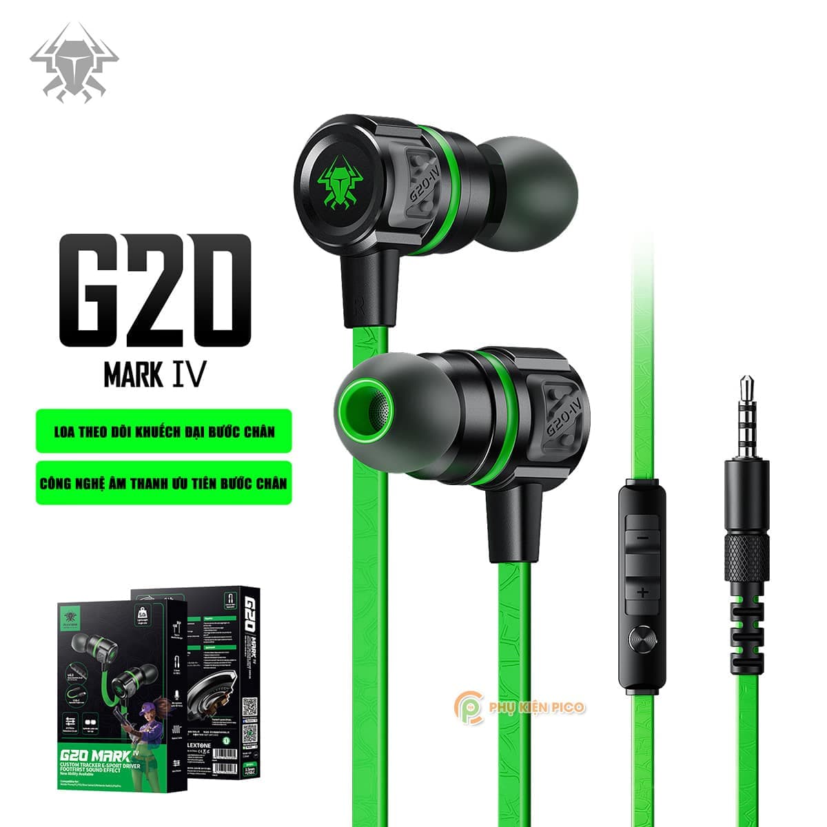 Tai nghe có dây gaming Plextone G20 Mark IV 3.5mm + Type C - Tai nghe PUBG game có mic chống ồn