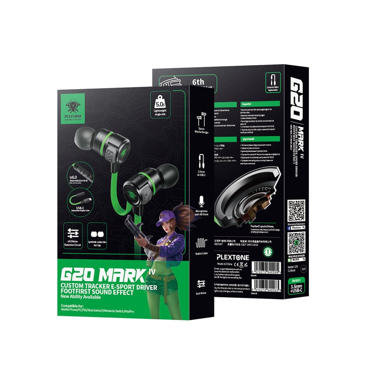 Tai nghe có dây gaming Plextone G20 Mark IV 3.5mm + Type C - Tai nghe PUBG game có mic chống ồn - 2