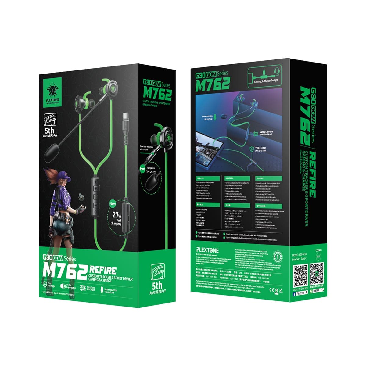 Tai nghe có dây gaming Plextone G30 M762 Type C có mic chống ồn vừa nghe nhạc vừa sạc siêu nhanh 27W - 2