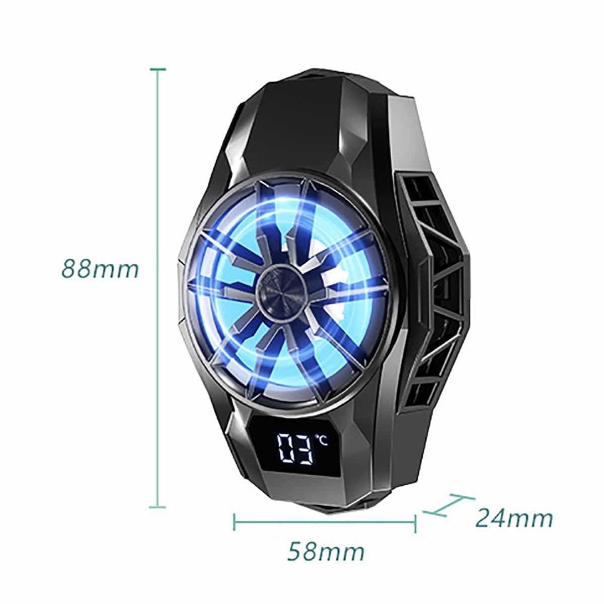 Quạt tản nhiệt điện thoại sò lạnh S8 Led RGB màn hình hiển thị nhiệt độ bản nâng cấp toàn diện của quạt tản nhiệt S3 - 4