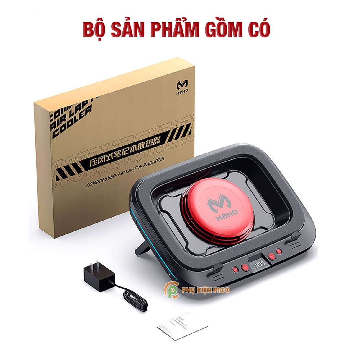 Quạt tản nhiệt laptop Memo FL08 tản khí nén turbo 2400RPM giảm nhiệt thực sự chuyên dụng cho máy tính đồ họa gaming - Đế tản nhiệt Laptop - 2