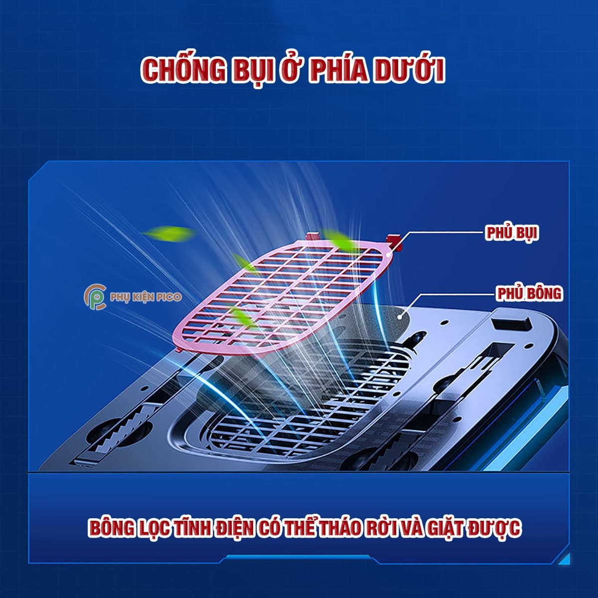 Quạt tản nhiệt laptop Memo FL08 tản khí nén turbo 2400RPM giảm nhiệt thực sự chuyên dụng cho máy tính đồ họa gaming - Đế tản nhiệt Laptop - 3