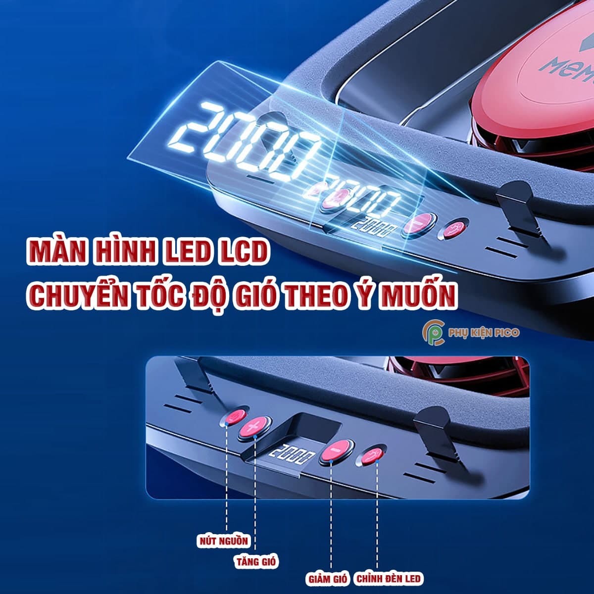 Quạt tản nhiệt laptop Memo FL08 tản khí nén turbo 2400RPM giảm nhiệt thực sự chuyên dụng cho máy tính đồ họa gaming - Đế tản nhiệt Laptop - 8