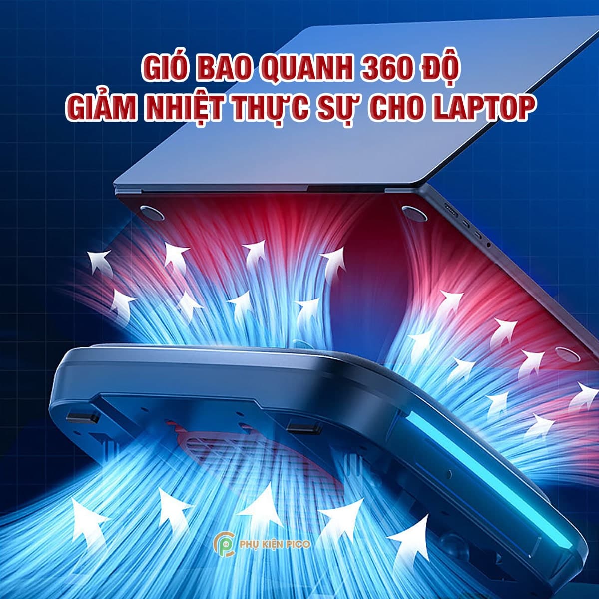 Quạt tản nhiệt laptop Memo FL08 tản khí nén turbo 2400RPM giảm nhiệt thực sự chuyên dụng cho máy tính đồ họa gaming - Đế tản nhiệt Laptop - 7