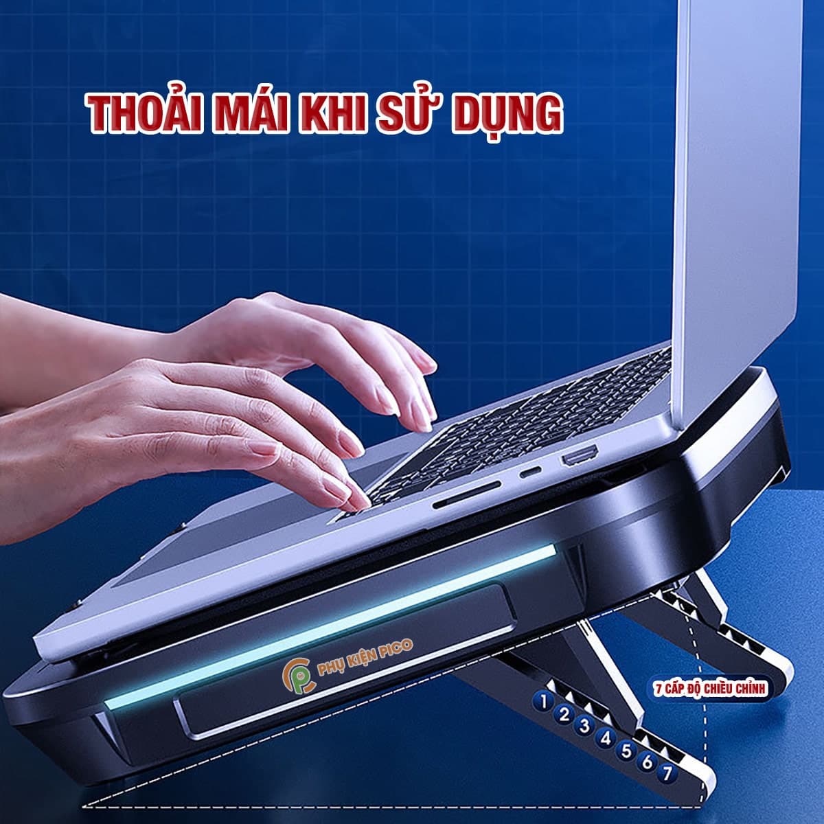 Quạt tản nhiệt laptop Memo FL08 tản khí nén turbo 2400RPM giảm nhiệt thực sự chuyên dụng cho máy tính đồ họa gaming - Đế tản nhiệt Laptop - 6