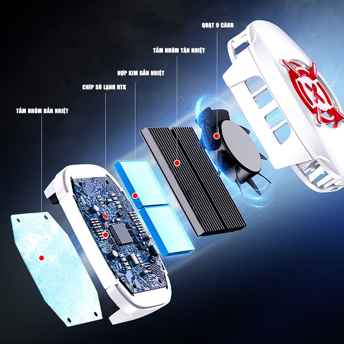 Quạt tản nhiệt điện thoại sò lạnh A01 quạt giá rẻ làm mát tức thì điện thoại chơi game livestream - 10
