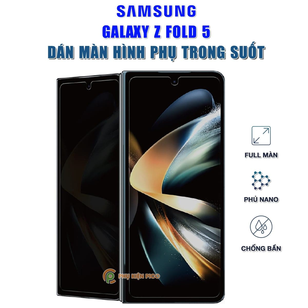 Dán màn hình Samsung Z Fold 5 full màn hình ngoài PPF cao cấp dẻo trong suốt - Dán màn hình phụ Samsung Galaxy Z Fold 5 5G