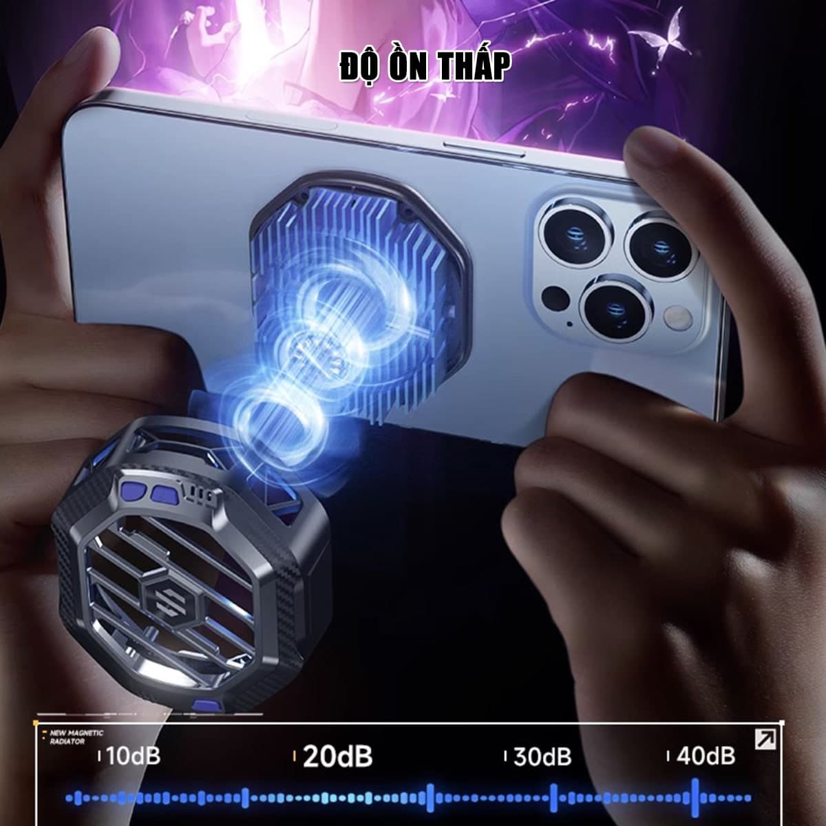 Quạt tản nhiệt điện thoại máy tính bảng X60 Pro Max có sạc không dây Magsafe 15W sò lạnh từ tính Led RGB Gaming - 8