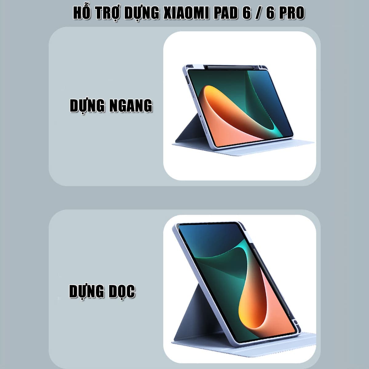 Ốp lưng Xiaomi Pad 6 / Mi Pad 6 Pro - Bao da Xiaomi Pad 6 Pro 720 độ bảo vệ chống trầy xước va đập có khe để bút - 2