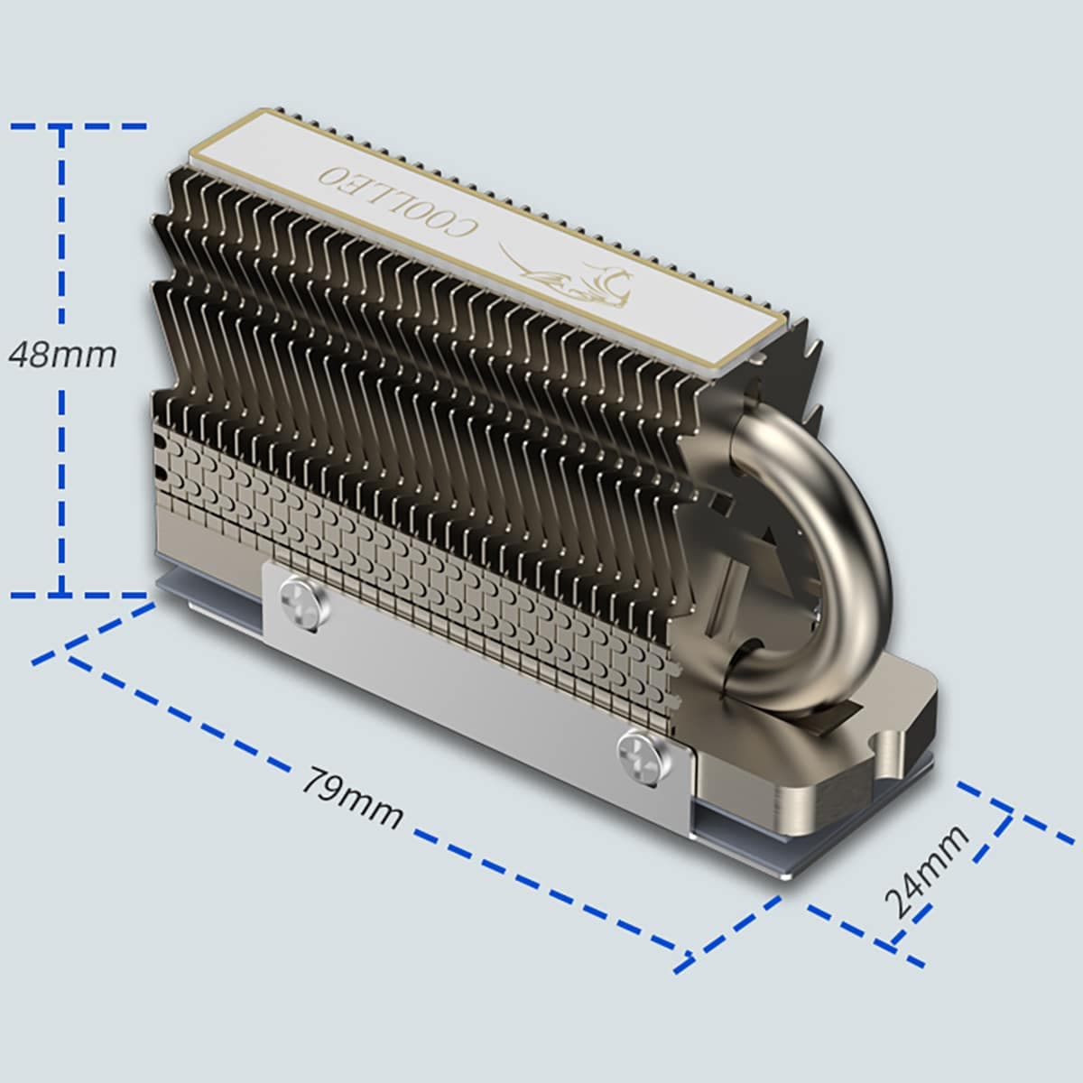 Tản nhiệt SSD M2 Coolleo Pro HR-09 2280 ốp tản nhiệt ổ cứng nvme M.2 ice đổi thủ của Thermalright HR09 - 3