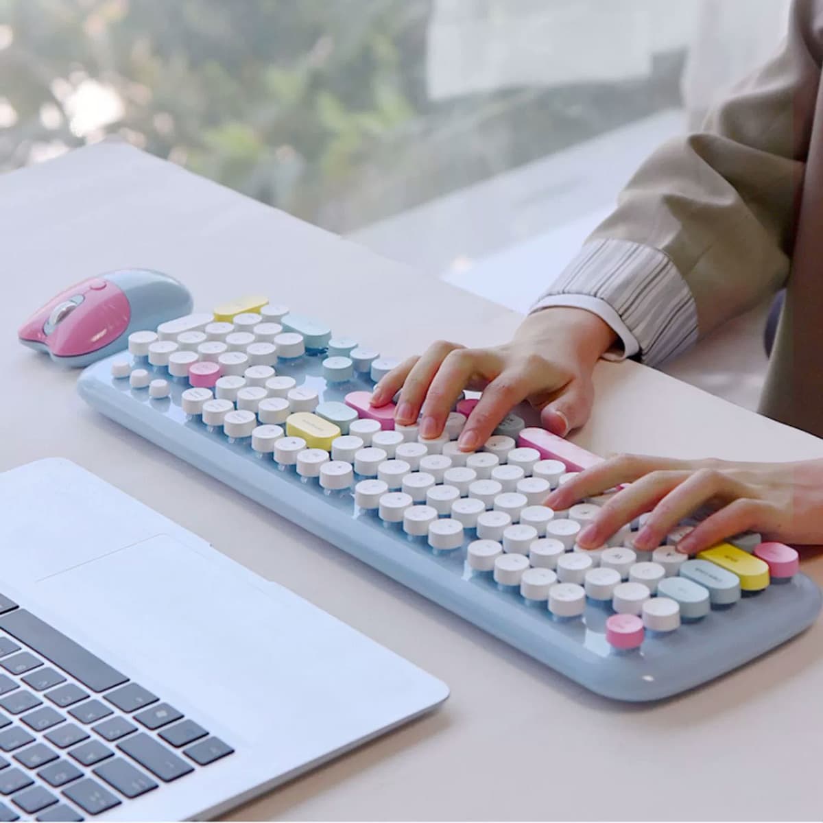 Bàn phím chuột không dây hồng mèo kitty MOFII Zero - bàn phím hồng dễ thương - Chuột máy tính laptop - 5