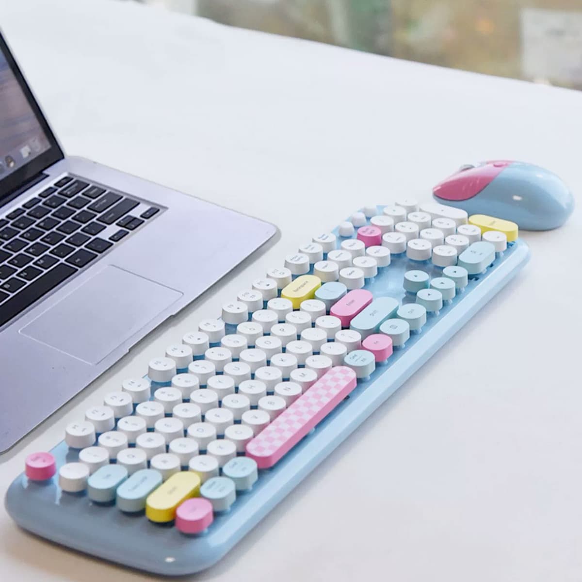 Bàn phím chuột không dây hồng mèo kitty MOFII Zero - bàn phím hồng dễ thương - Chuột máy tính laptop - 3