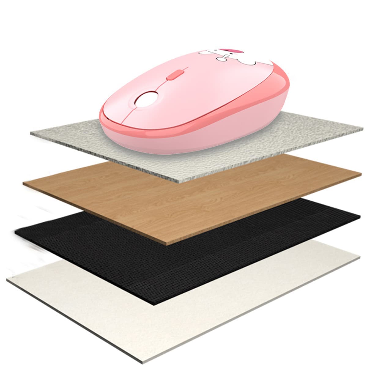 Bộ bàn phím chuột không dây cute Hello Bear - chuột máy tính không dây bàn phím MOFII hồng dễ thương Wireless - 9