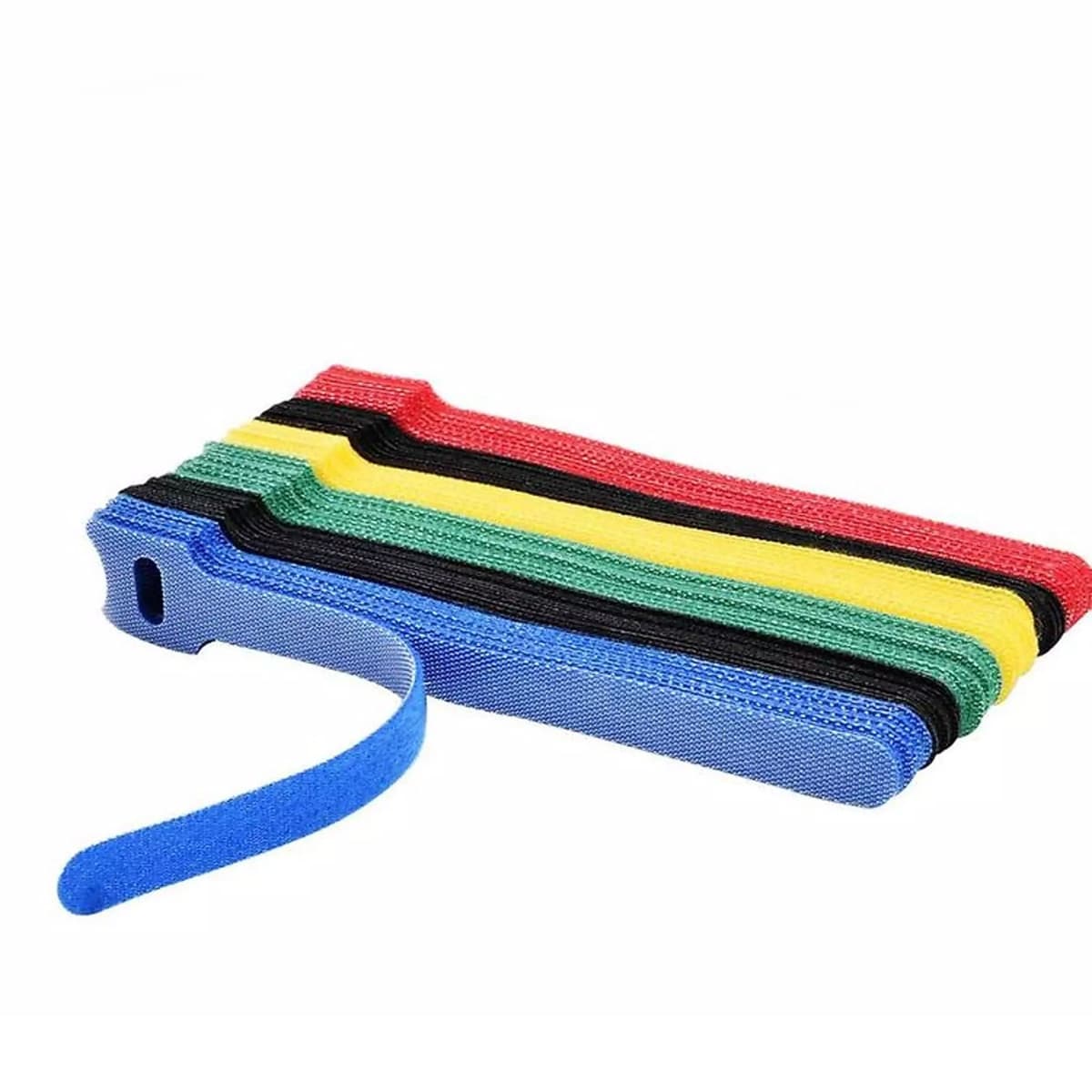 Dây quấn cáp sạc, tai nghe, chuột, bàn phím, cáp tín hiệu, dây điện - Băng gai chống rối tiện dụng nhiều màu dài 12cm - 2