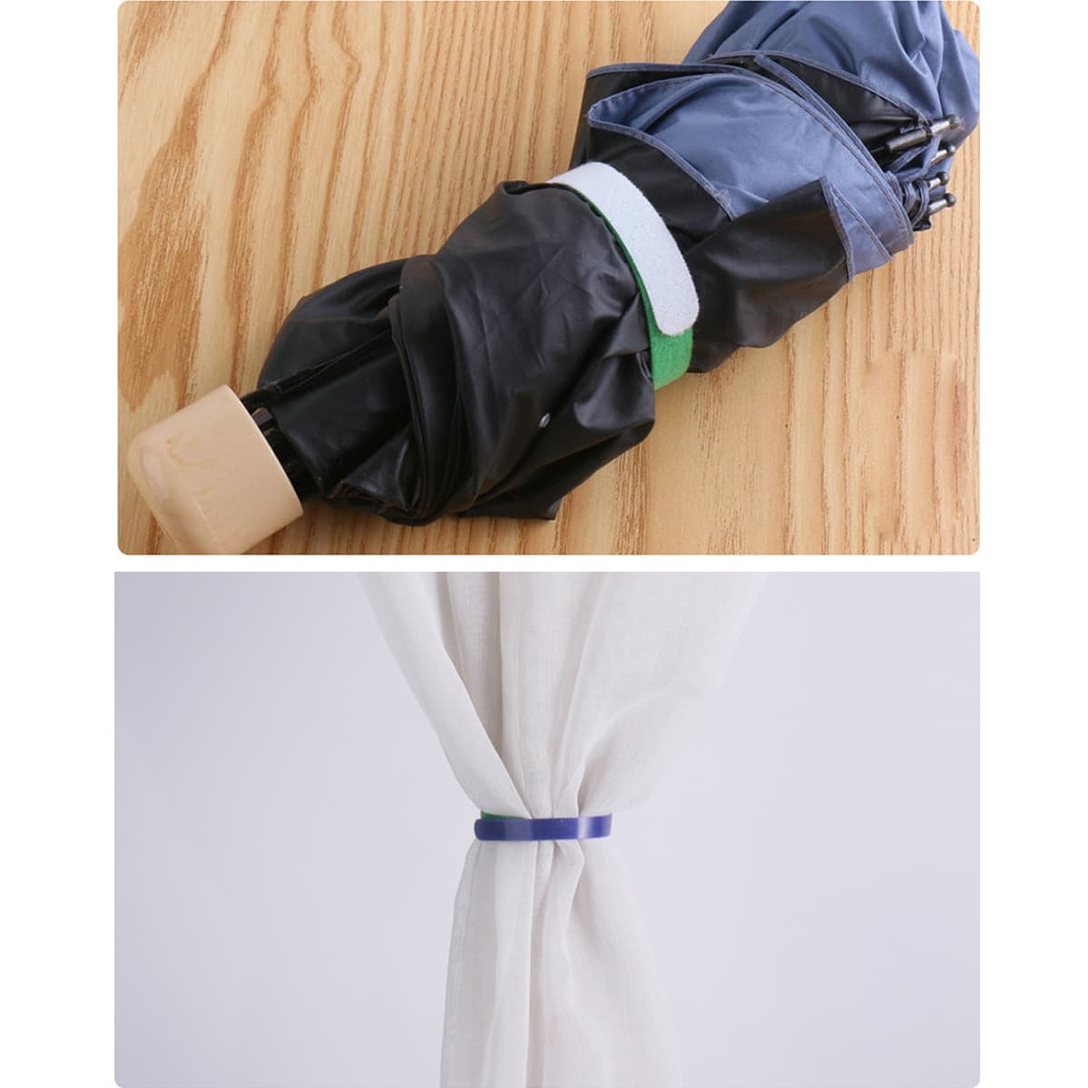 Dây quấn cáp sạc, tai nghe, chuột, bàn phím, cáp tín hiệu, dây điện - Băng gai chống rối tiện dụng nhiều màu dài 12cm - 6