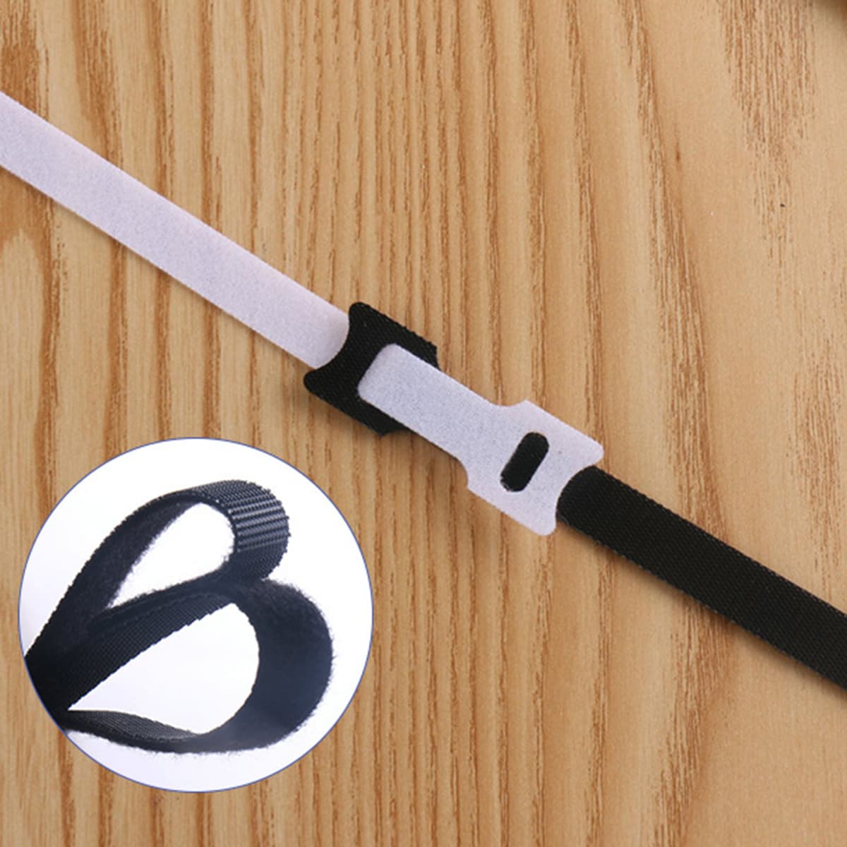 Dây quấn cáp sạc, tai nghe, chuột, bàn phím, cáp tín hiệu, dây điện - Băng gai chống rối tiện dụng nhiều màu dài 12cm - 9