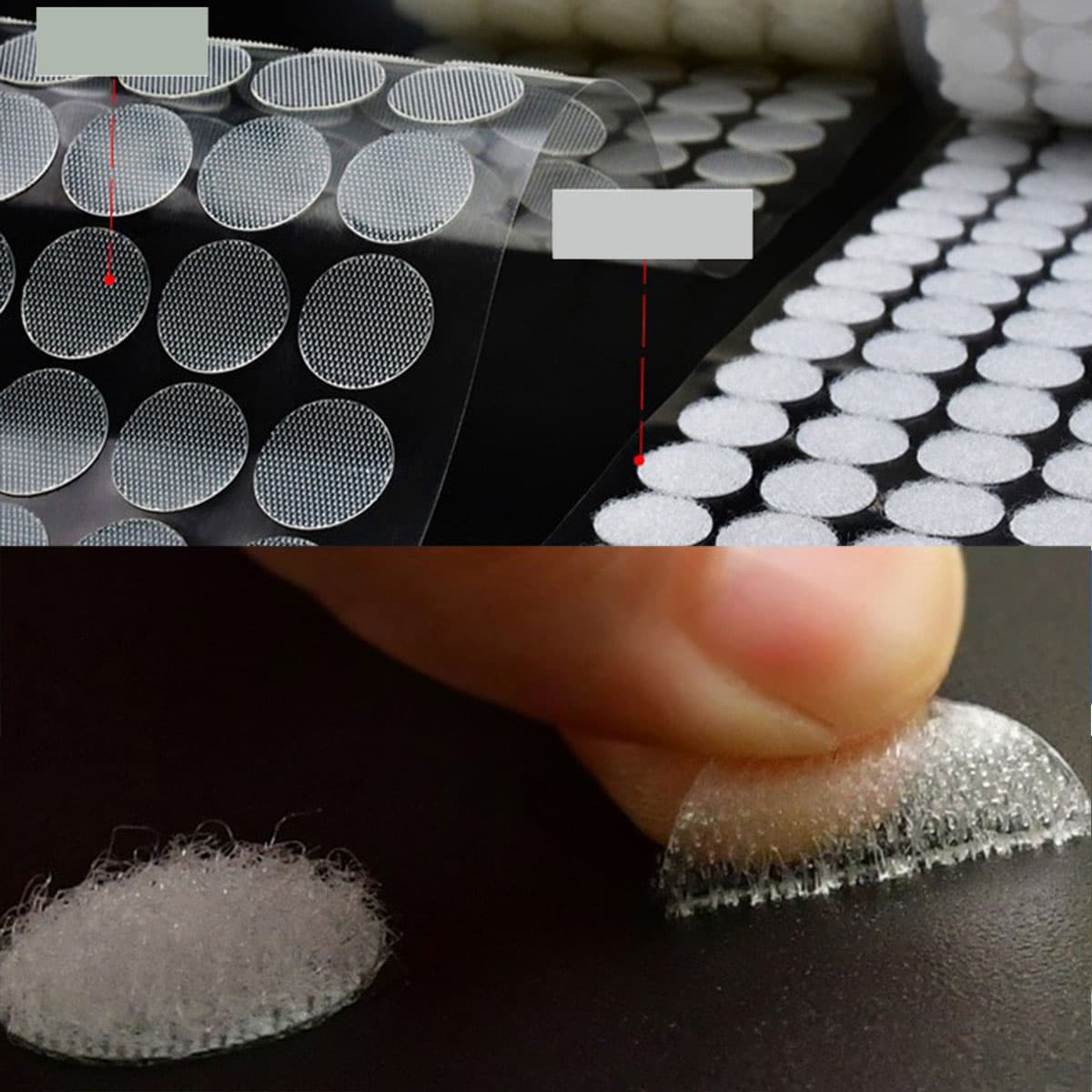 Băng dính gai Velcro tròn, khóa nhám có sẵn keo dán các loại đường kính 1.2cm 1.5cm 2cm - 13