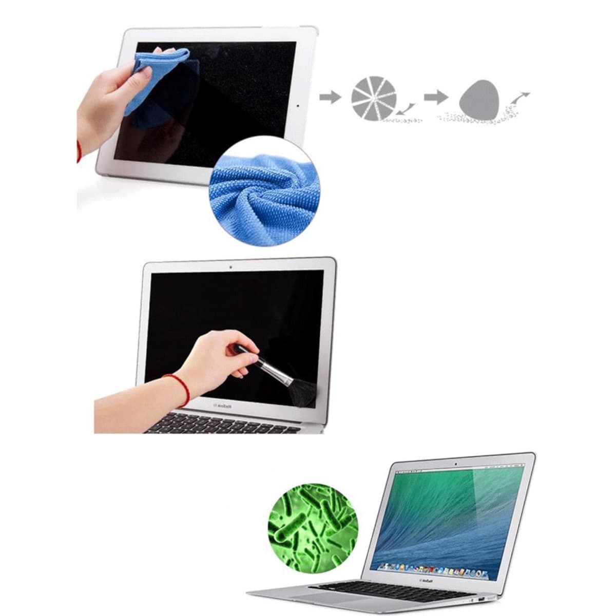 Bộ vệ sinh laptop máy ảnh đa năng 3in1 phụ kiện làm sạch máy tính, laptop Macbook, ipad, máy ảnh, đồng hồ - 6