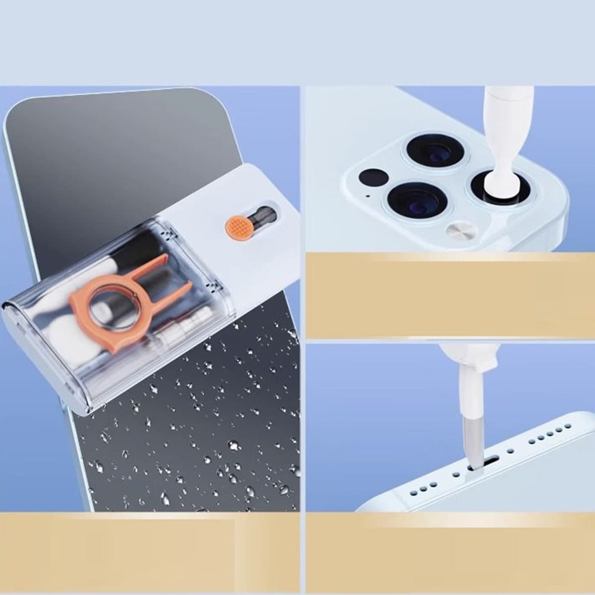 Bình xịt vệ sinh làm sạch màn hình điện thoại - Bộ dụng cụ vệ sinh Laptop Bàn phím Tai nghe đa năng 10in1 - 7